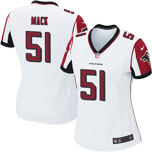 Nike Falcons #51 Alex Mack White Women's Stitched NFL Elite Jersey